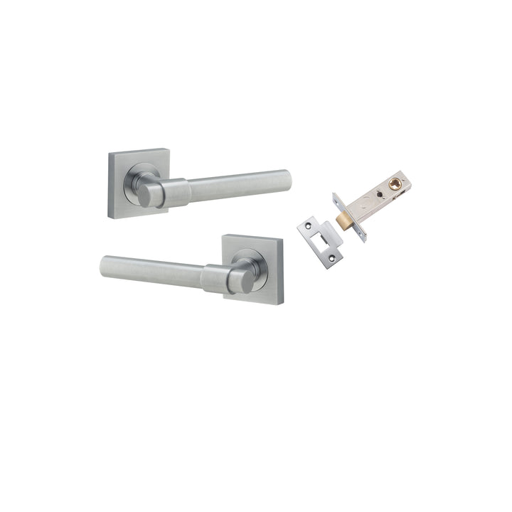 Helsinki Lever - Square Rose Passage Kit Brushed Chrome