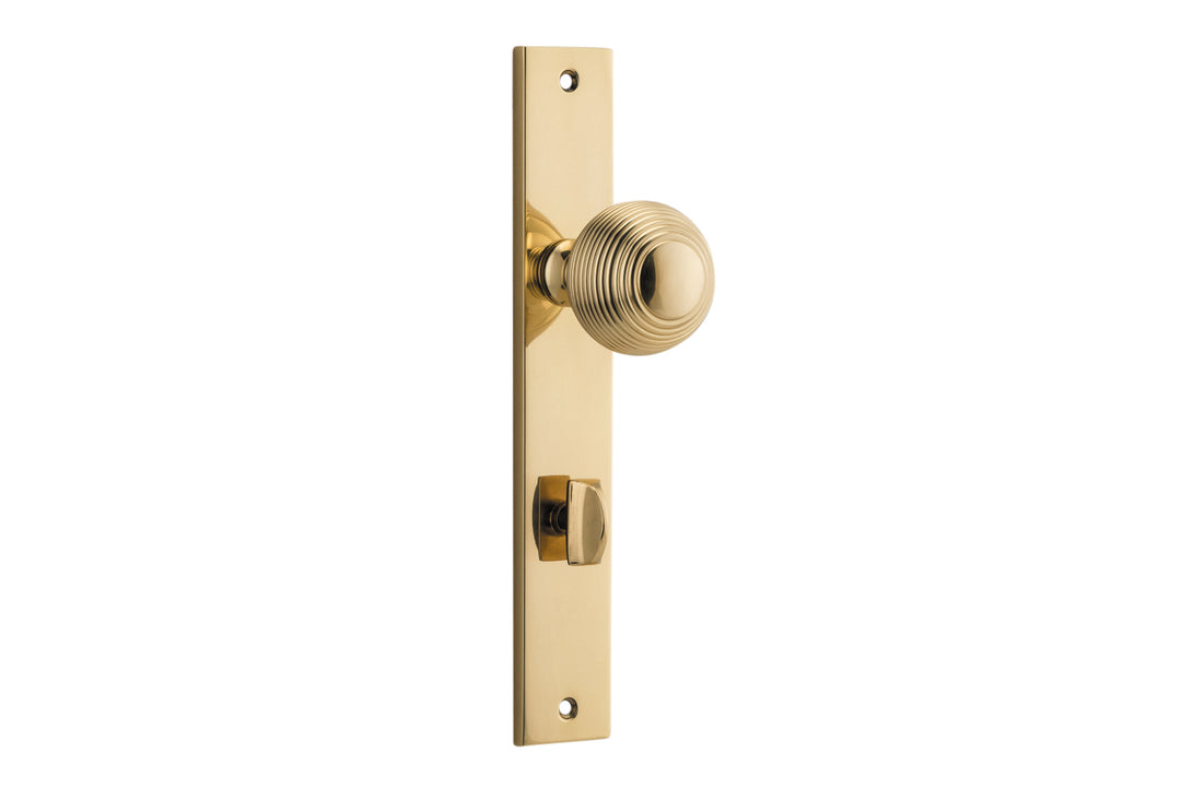 Guildford Knob - Rectangular Backplate Polished Brass