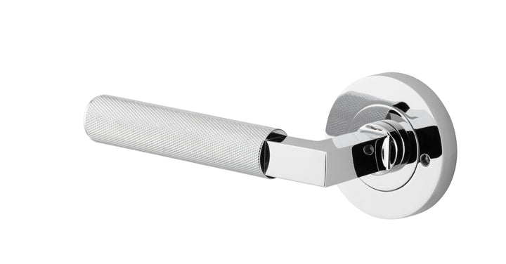 Brunswick Lever - Round Rose Privacy Kit (Inbuilt Privacy) Polished Chrome