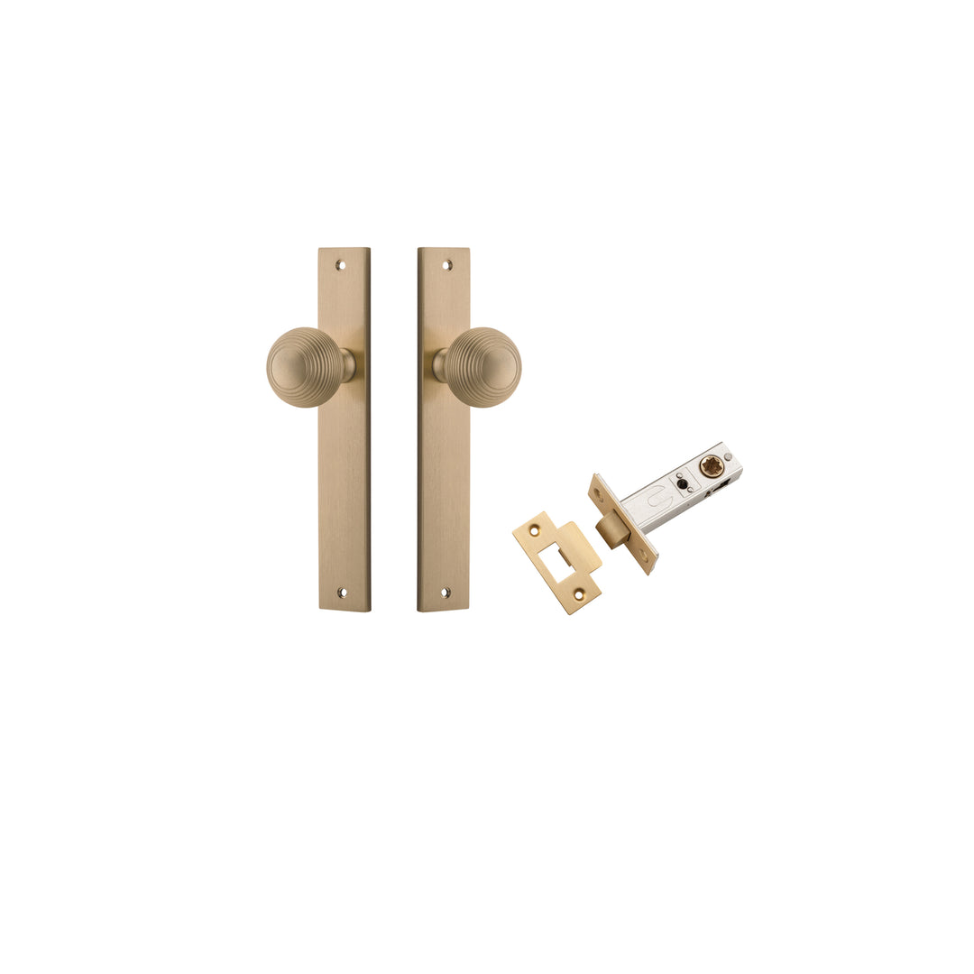 Guildford Knob - Rectangular Backplate Passage Kit Brushed Brass