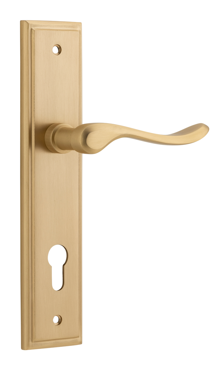 Stirling Lever - Stepped Backplate Brushed Brass