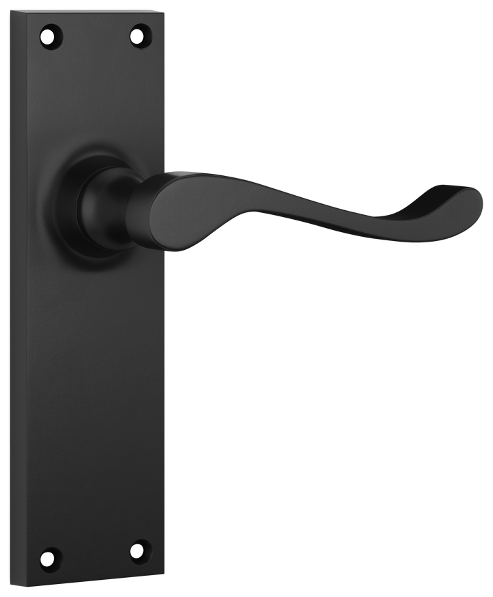 Door Lever Victorian Latch Pair Matt Black H152xW42xP59mm
