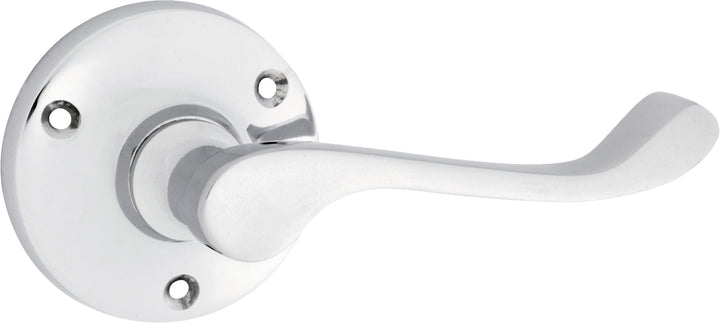 Door Lever Victorian Round Rose Pair Chrome Plated D63xP59mm