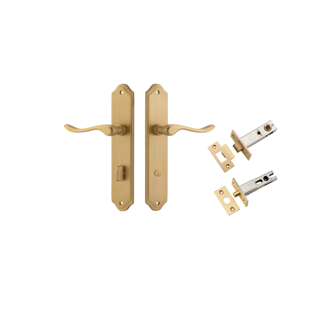 Stirling Lever - Shouldered Backplate Privacy Kit with Privacy Turn Brushed Brass