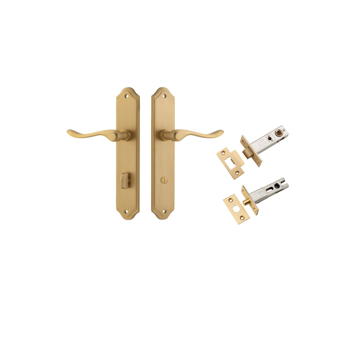 Stirling Lever - Shouldered Backplate Privacy Kit with Privacy Turn Brushed Brass
