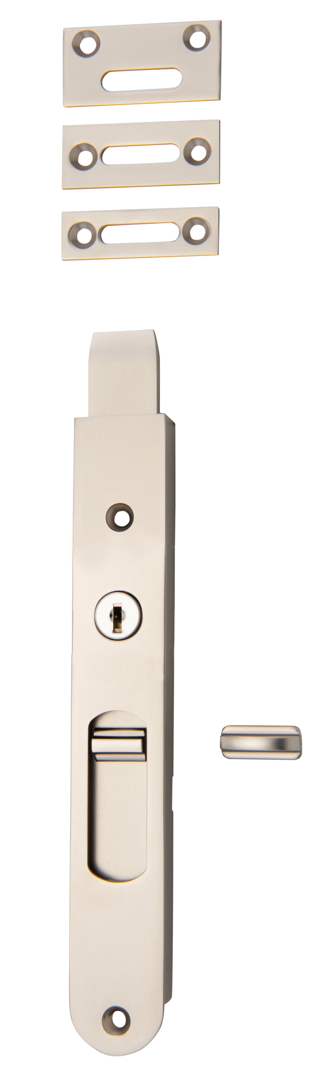 Locking Flush Bolt - 200mm Satin Nickel
