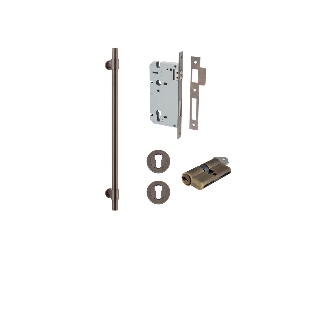 Helsinki Pull Handle - 450mm Entrance Kit with Separate High Security Lock Signature Brass