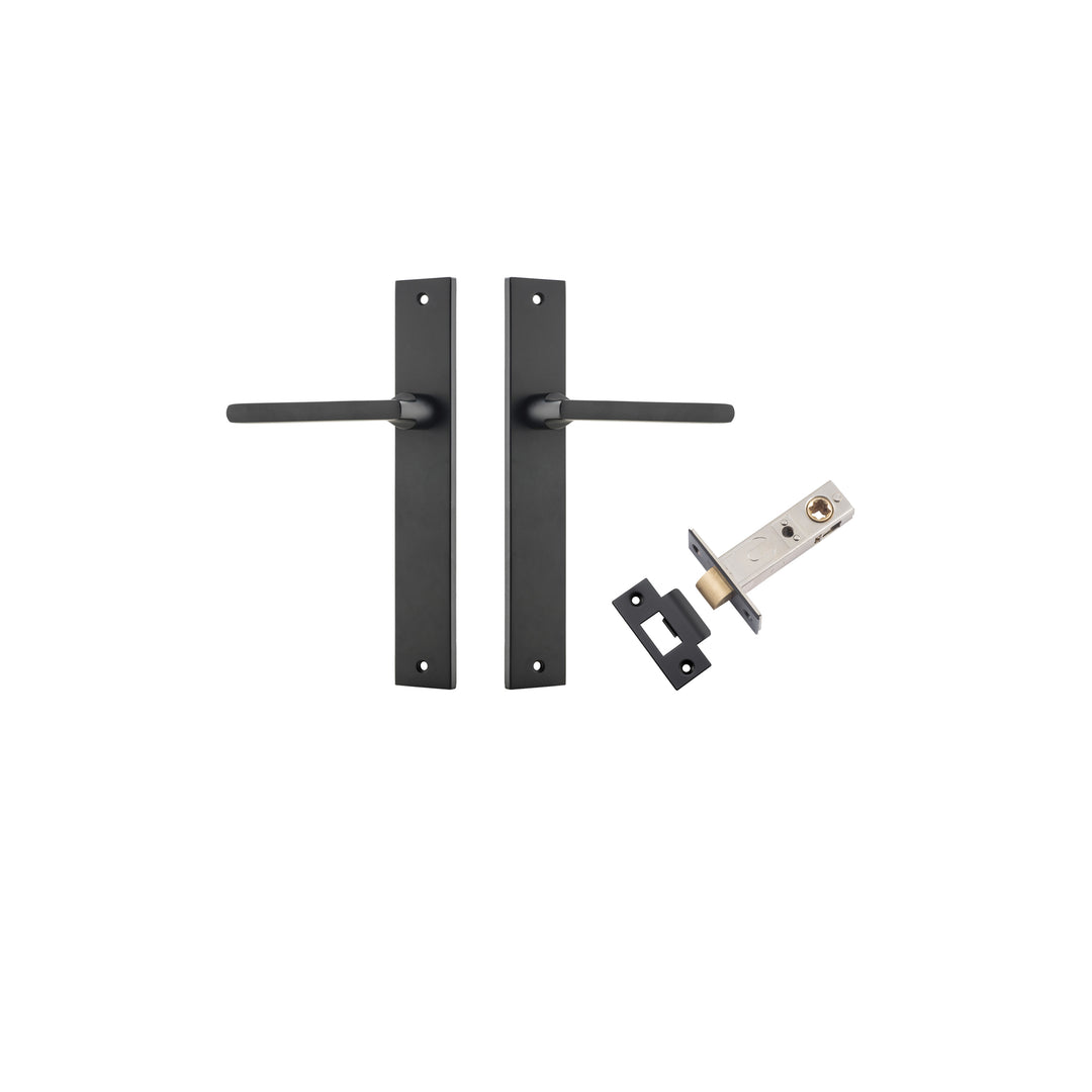 Baltimore Lever - Rectangular Backplate Passage Kit Matt Black