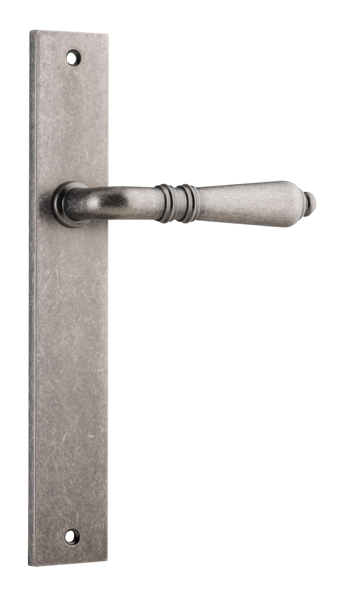Sarlat Lever - Rectangular Backplate Distressed Nickel
