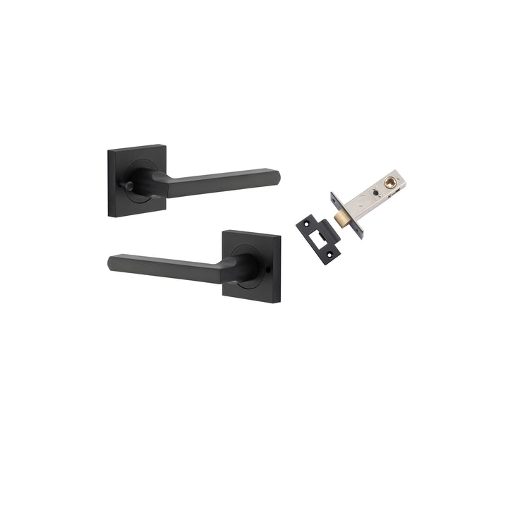 Baltimore Lever - Square Rose (Inbuilt Privacy) Matt Black