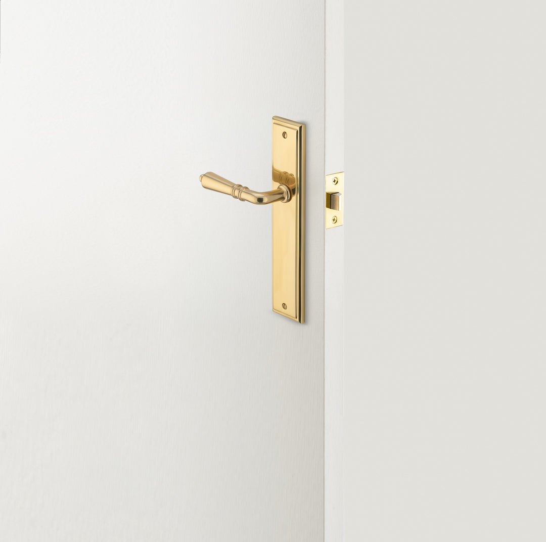 Sarlat Lever - Stepped Backplate Passage Kit Polished Brass