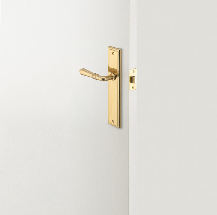 Sarlat Lever - Stepped Backplate Passage Kit Polished Brass