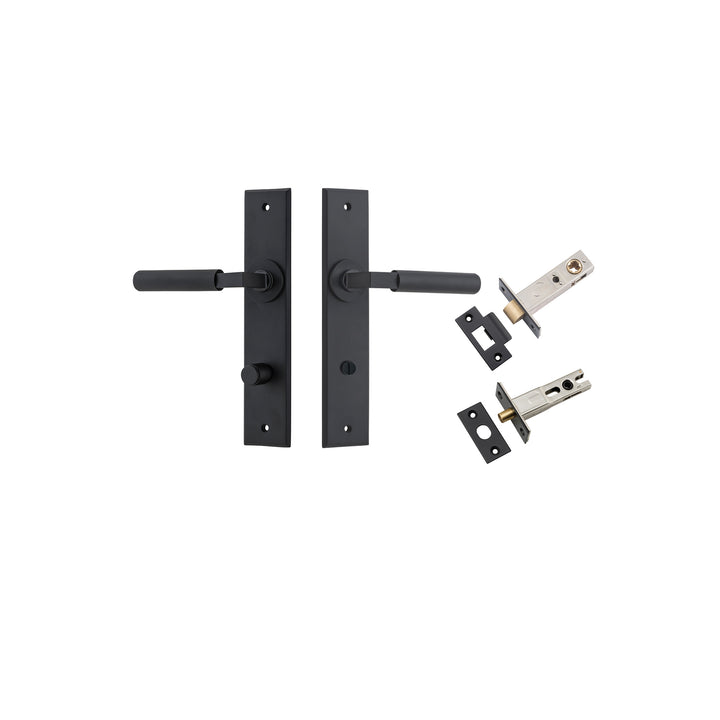 Brunswick Lever - Chamfered Backplate Privacy Kit Matt Black