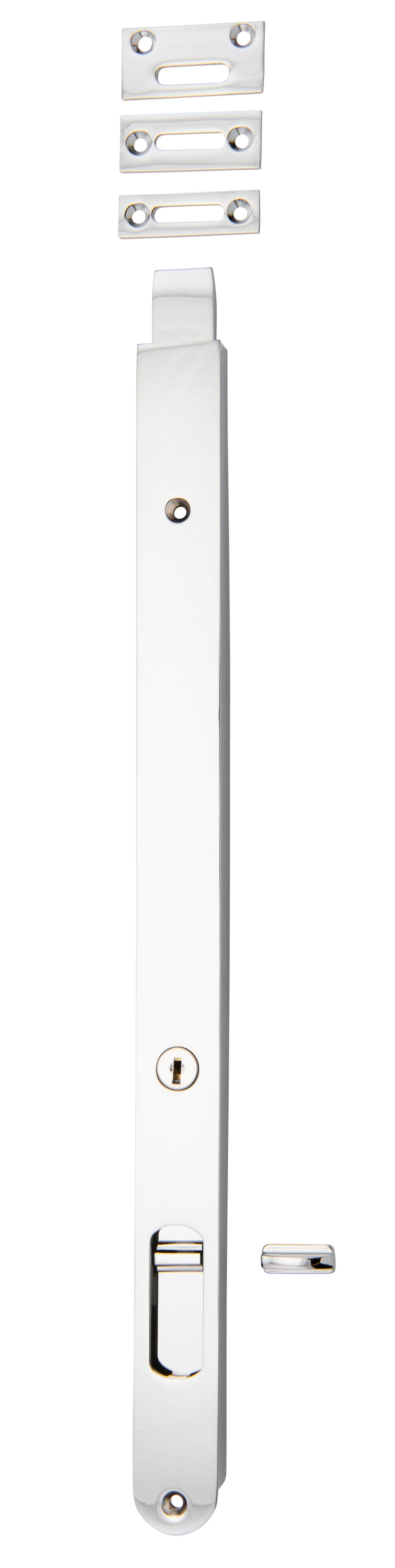 Locking Flush Bolt - 400mm Polished Chrome