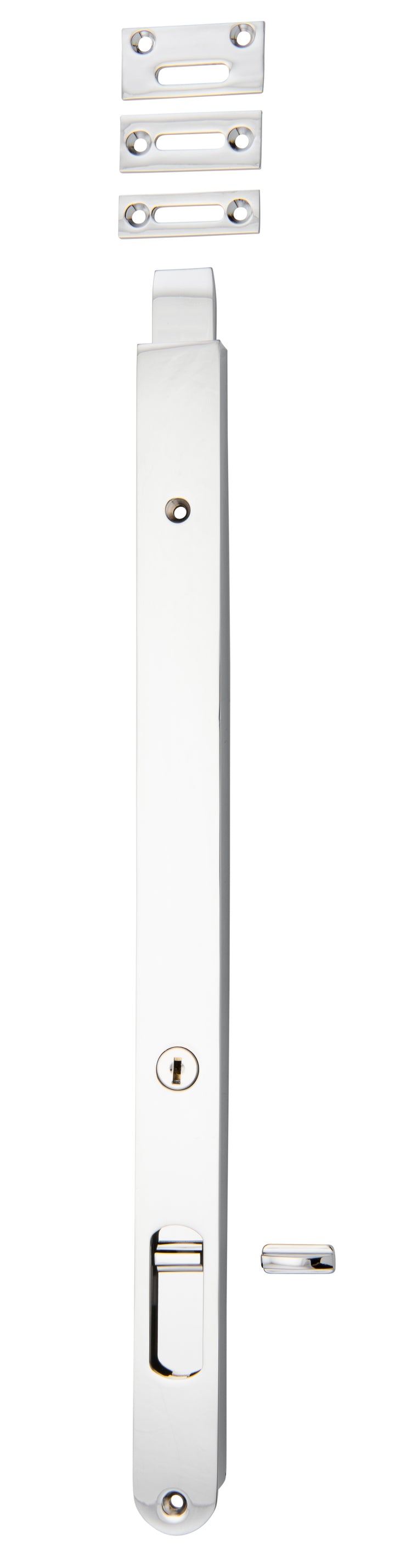 Locking Flush Bolt - 400mm Polished Chrome