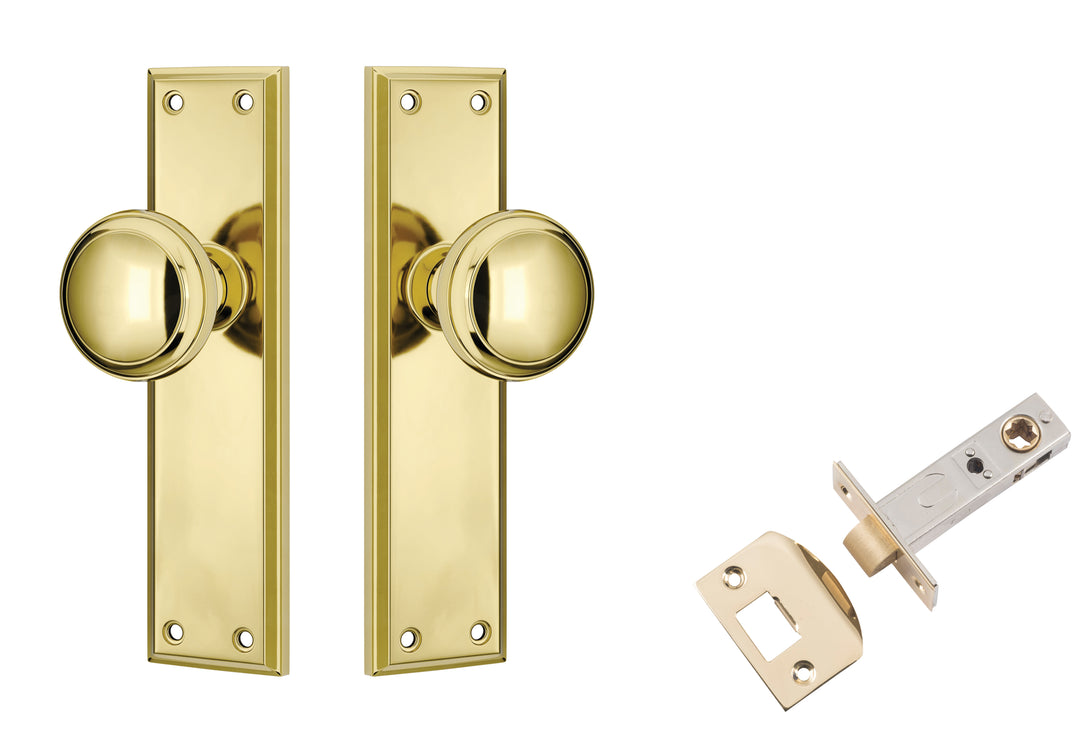 Door Knob Milton Polished Brass Passage Set
