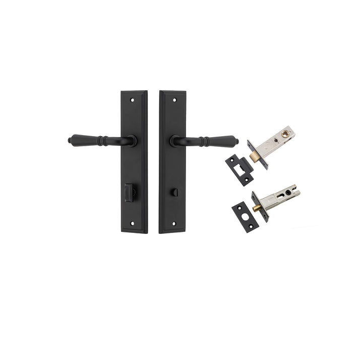 Sarlat Lever - Stepped Backplate Privacy Kit Matt Black