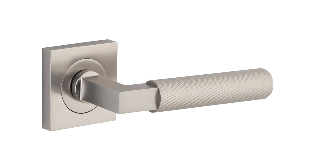 Brunswick Lever - Square Rose Satin Nickel