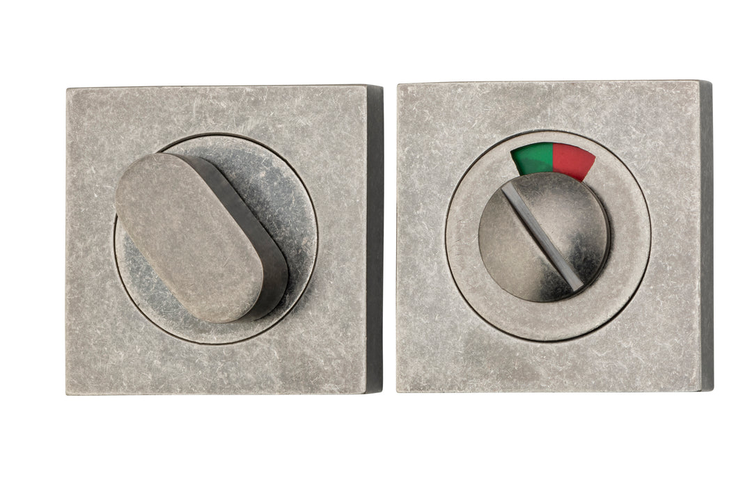 Privacy Turn With Indicator - Square Distressed Nickel