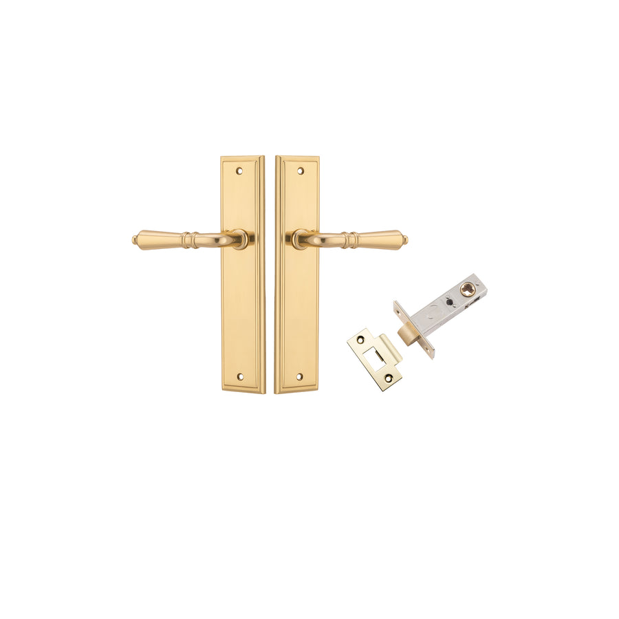 Sarlat Lever - Stepped Backplate Passage Kit Polished Brass