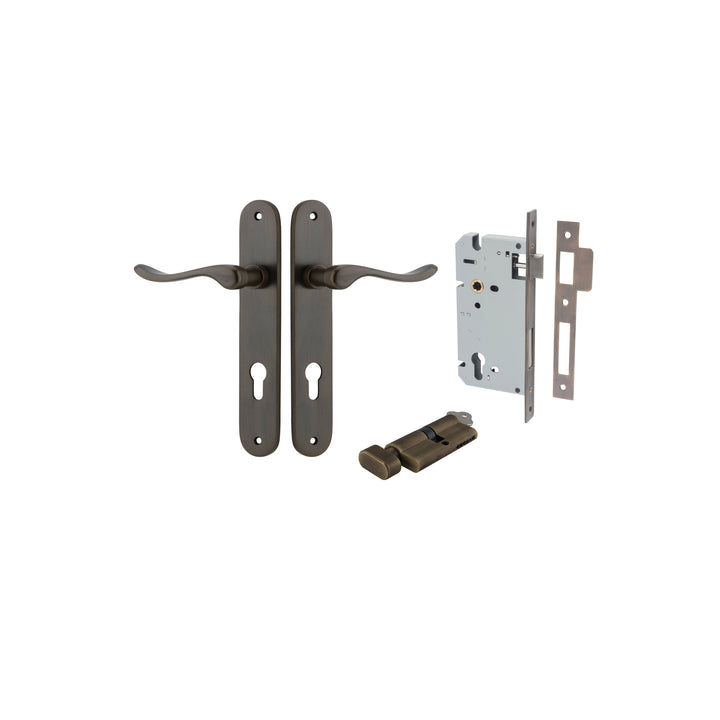 Stirling Lever - Oval Backplate Entrance Kit with High Security Lock Signature Brass