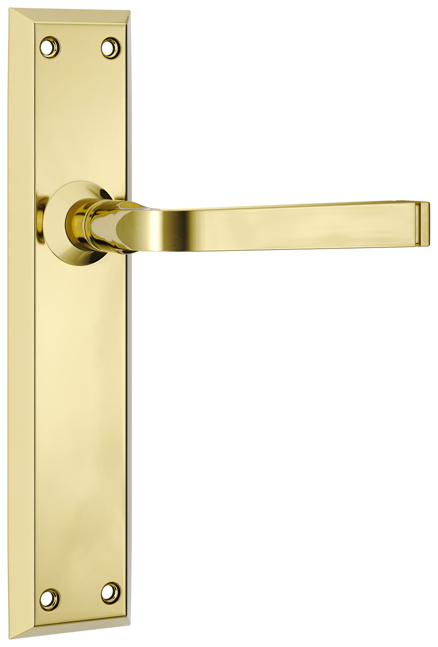 Door Lever Menton Latch Pair Polished Brass H225xW50xP75mm
