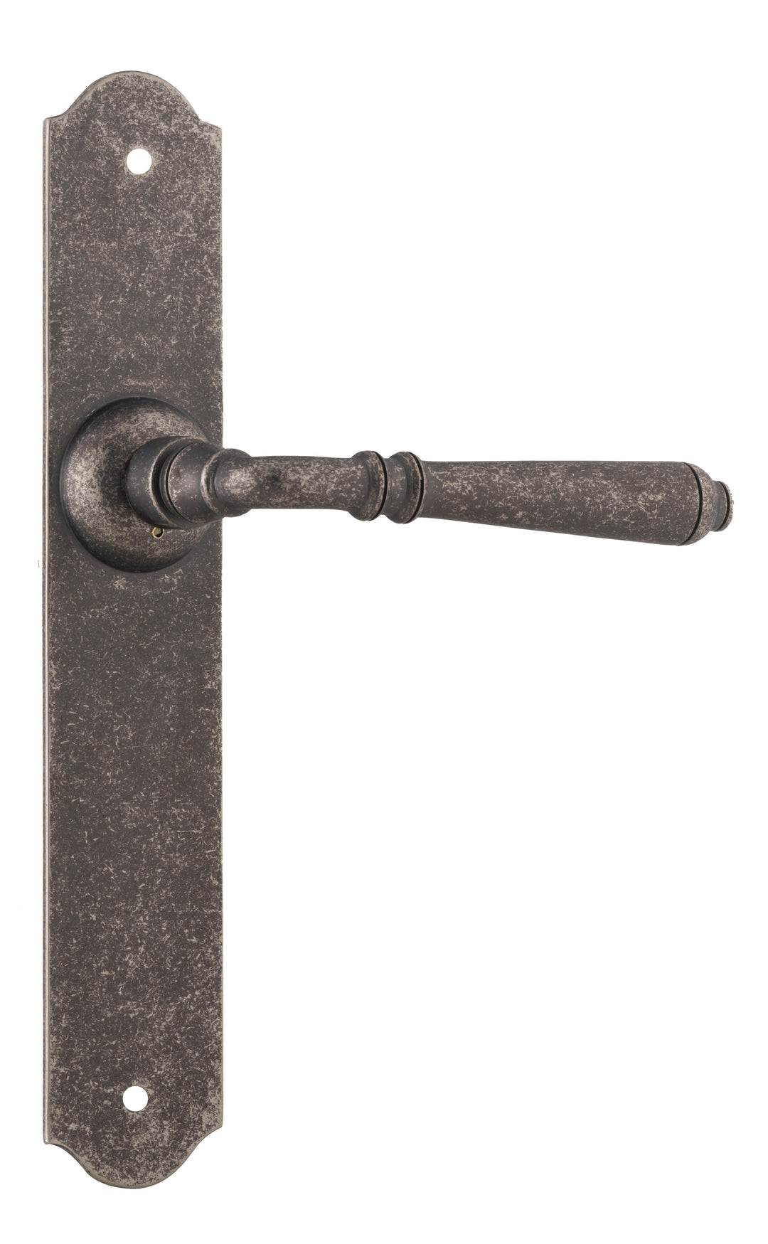 Door Lever Reims Latch Pair Rumbled Nickel H240xW43xP70mm