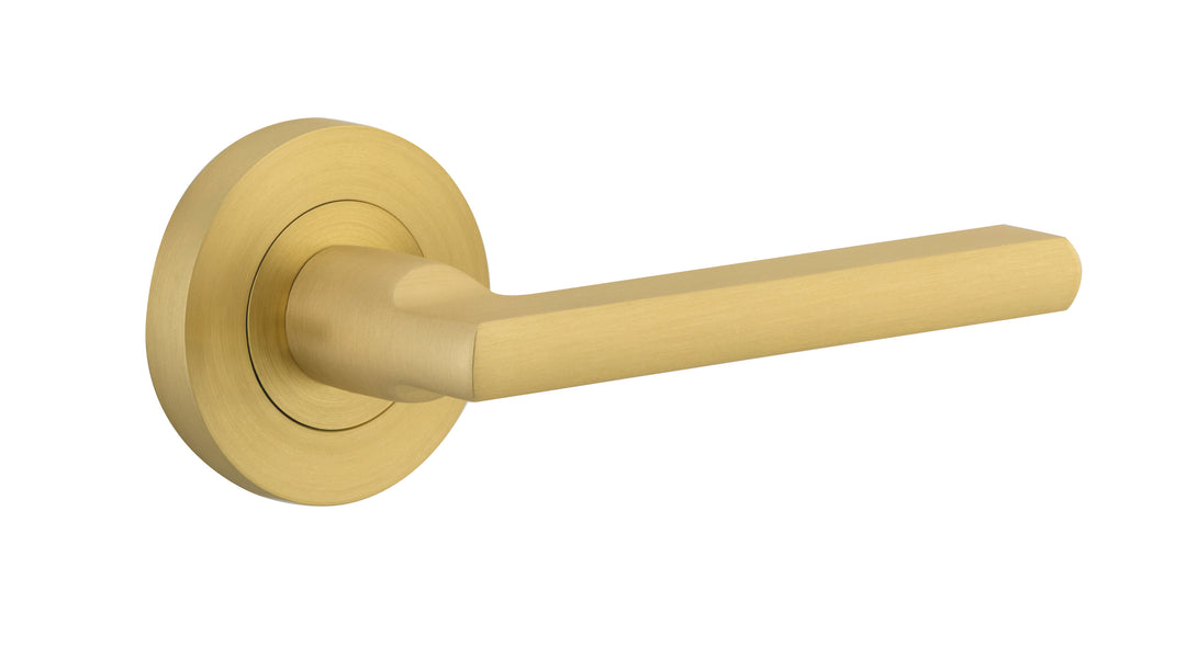 Baltimore Lever - Round Rose Brushed Gold PVD
