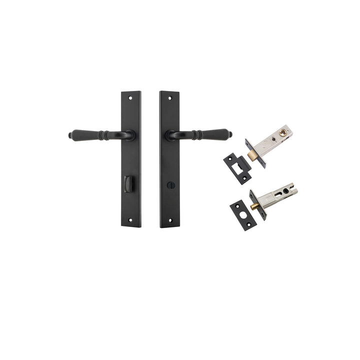 Sarlat Lever - Rectangular Backplate Privacy Kit with Privacy Turn Matt Black