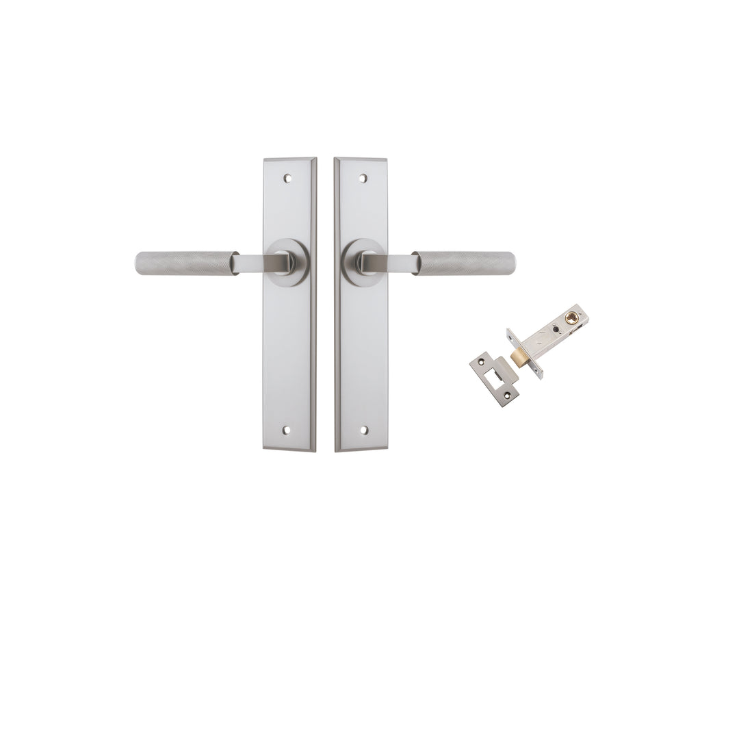 Brunswick Lever - Chamfered Backplate Passage Kit Satin Nickel