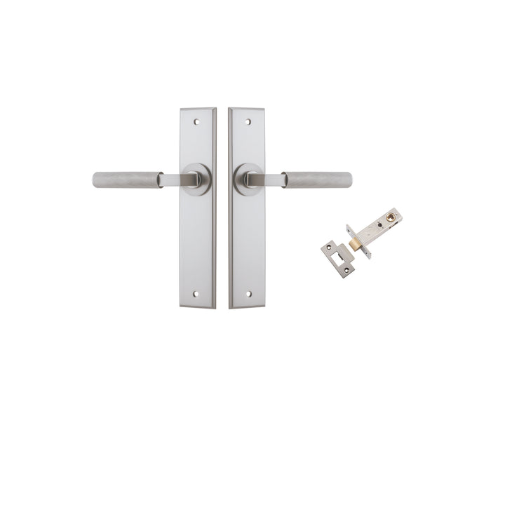 Brunswick Lever - Chamfered Backplate Passage Kit Satin Nickel