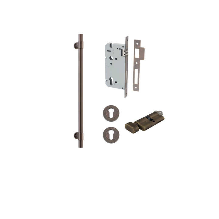 Helsinki Pull Handle - 450mm Entrance Kit with Separate High Security Lock Signature Brass