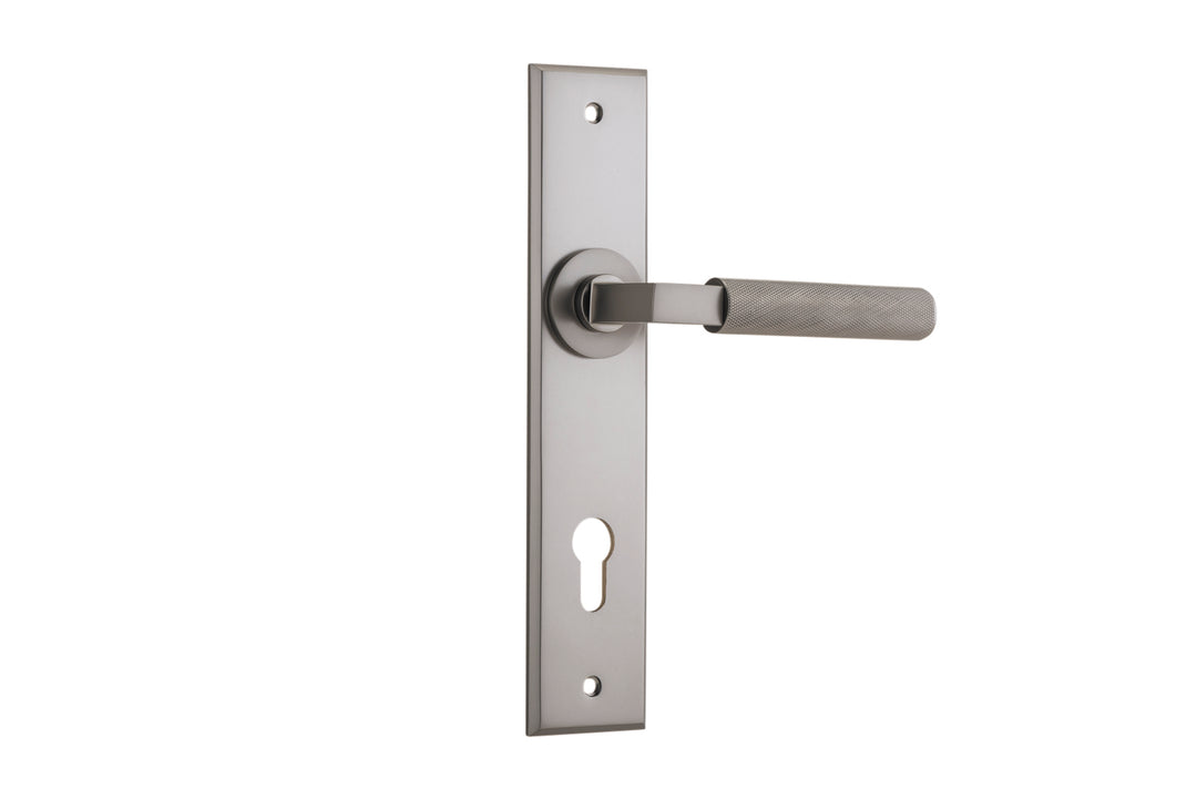Brunswick Lever - Chamfered Backplate Satin Nickel