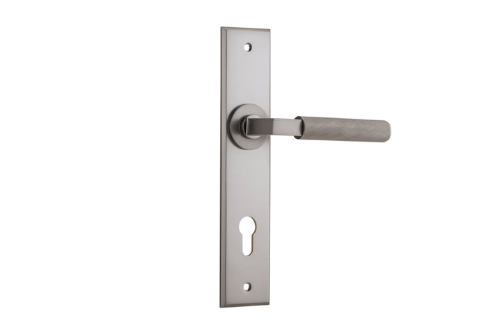 Brunswick Lever - Chamfered Backplate Satin Nickel