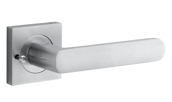 Osaka Lever - Square Rose (Inbuilt Privacy) Brushed Chrome