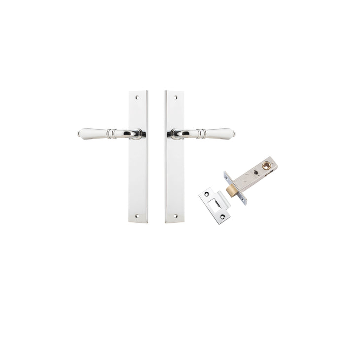 Sarlat Lever - Rectangular Backplate Passage Kit Polished Chrome