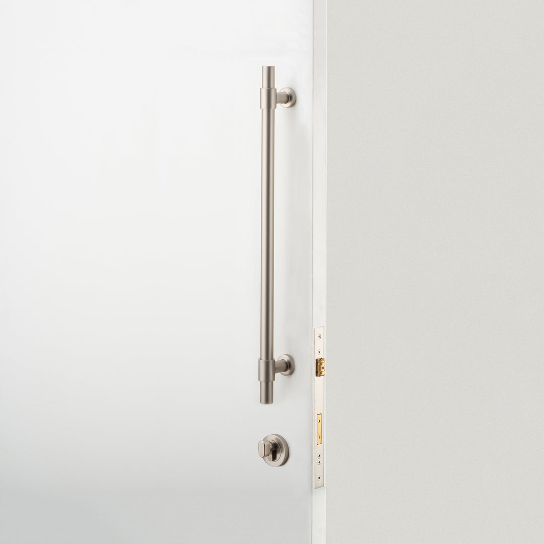Helsinki Pull Handle - 450mm Entrance Kit with Separate High Security Lock Satin Nickel
