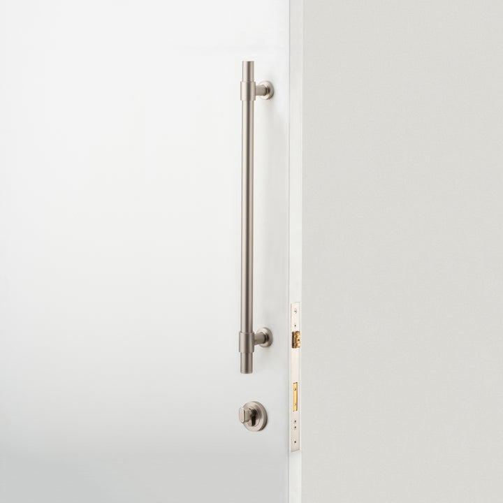 Helsinki Pull Handle - 450mm Entrance Kit with Separate High Security Lock Satin Nickel