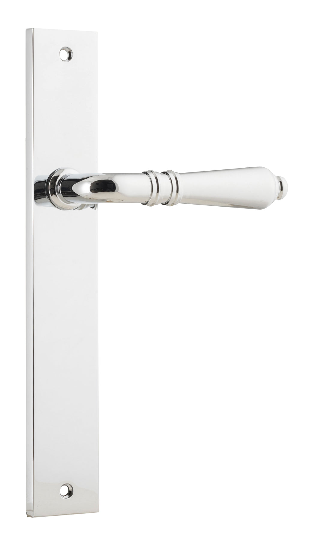 Sarlat Lever - Rectangular Backplate Polished Chrome