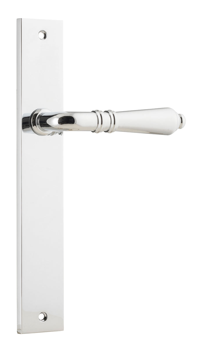 Sarlat Lever - Rectangular Backplate Polished Chrome