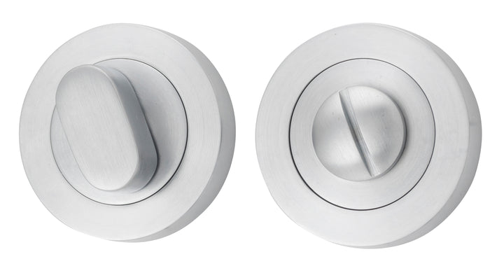Privacy Turn - Round Brushed Chrome