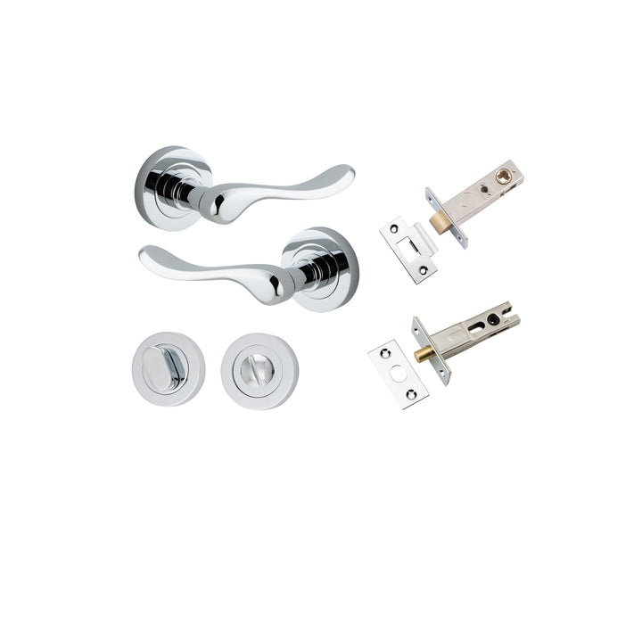 Stirling Lever - Round Rose Privacy Kit with Separate Privacy Turn Polished Chrome