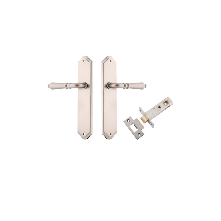 Sarlat Lever - Shouldered Backplate Passage Kit Satin Nickel