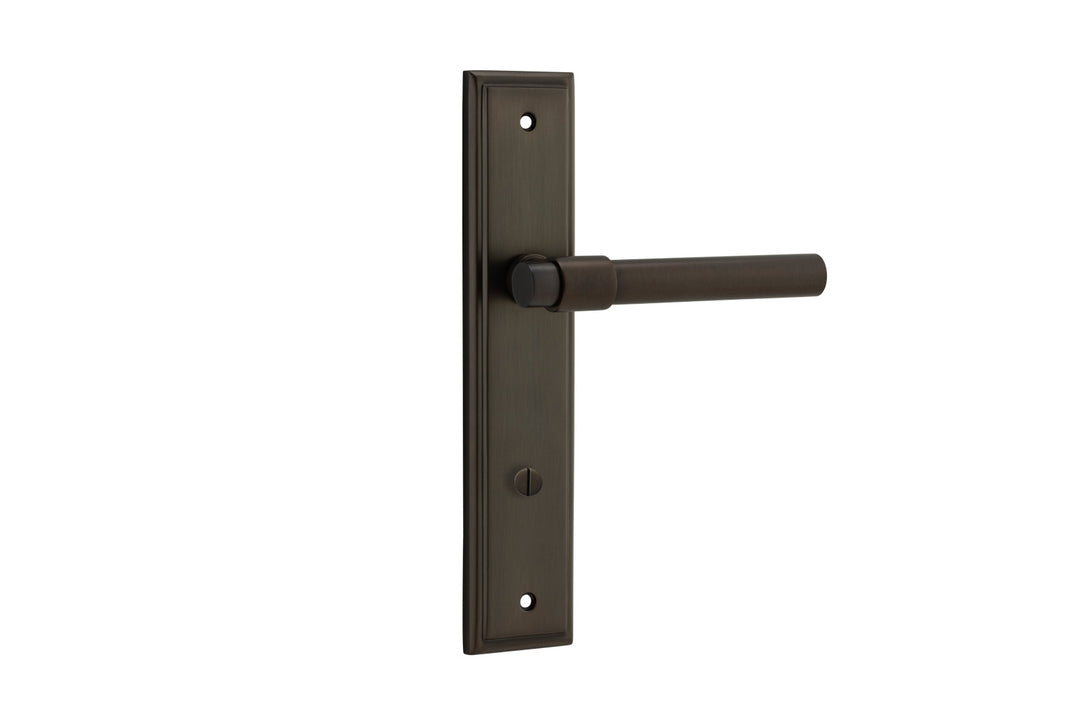 Helsinki Lever - Stepped Backplate Signature Brass