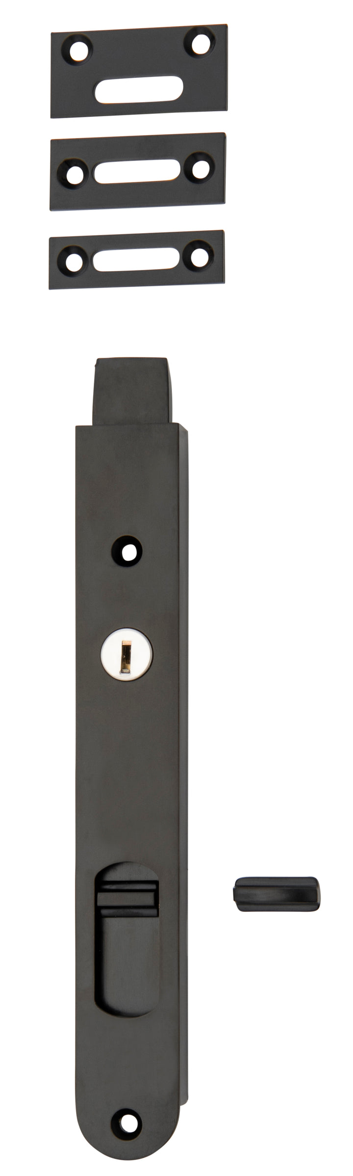 Locking Flush Bolt - 200mm Matt Black