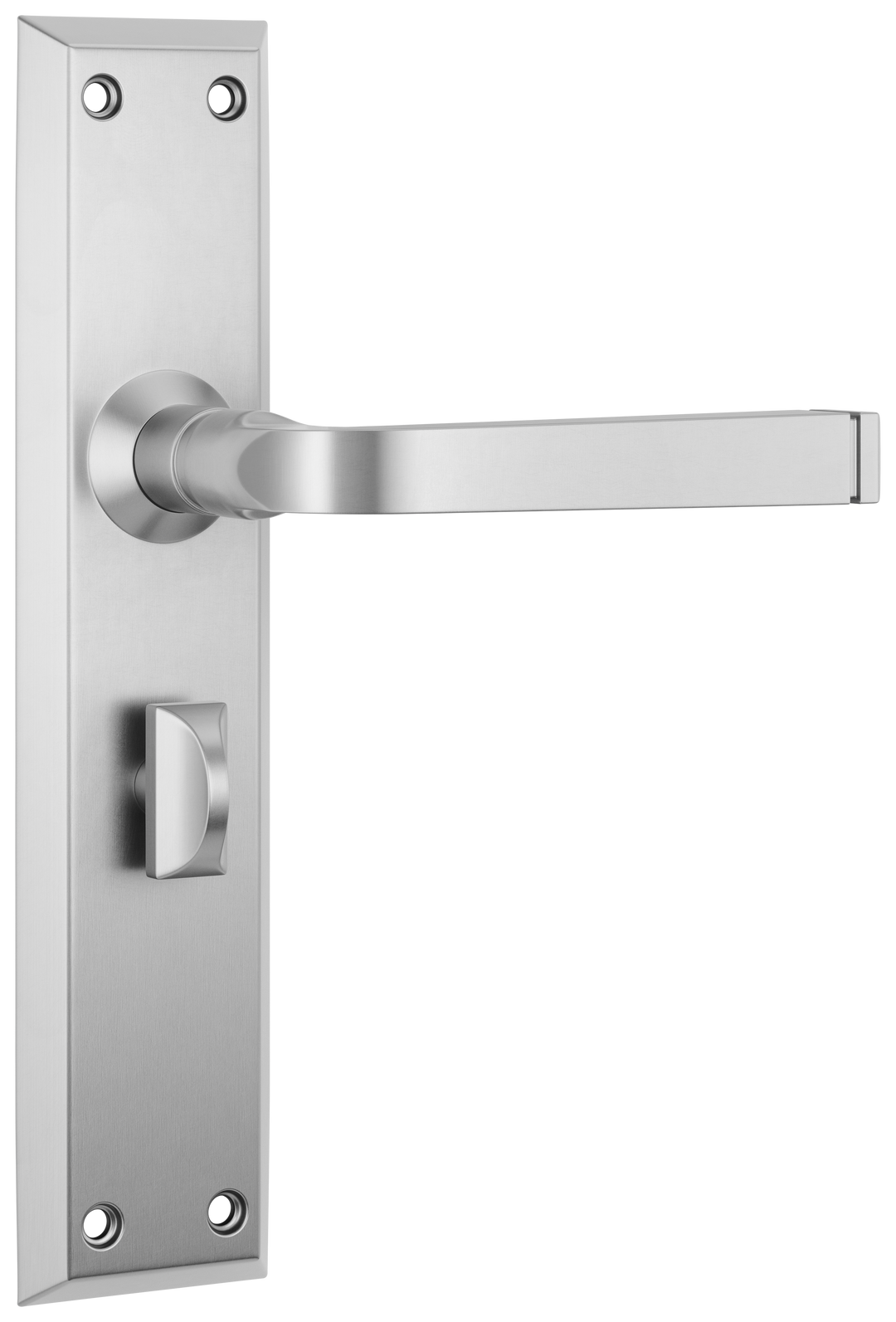 Door Lever Menton Privacy Pair Satin Chrome H225xW50xP75mm with privacy adaptor