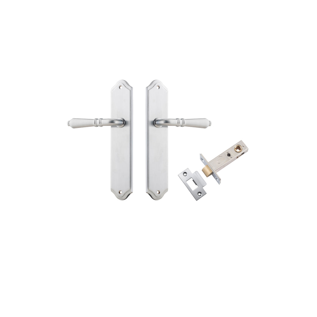 Sarlat Lever - Shouldered Backplate Passage Kit Brushed Chrome