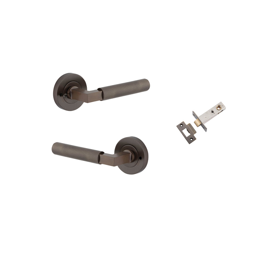 Brunswick Lever - Round Rose Privacy Kit (Inbuilt Privacy) Signature Brass