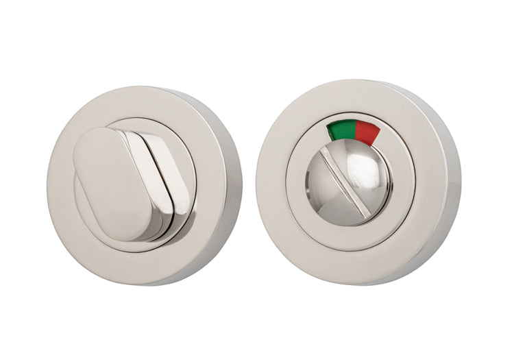 Privacy Turn With Indicator - Round Polished Nickel