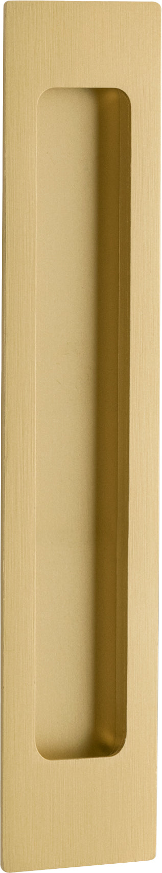 Rectangular Flush Pull Brushed Gold PVD